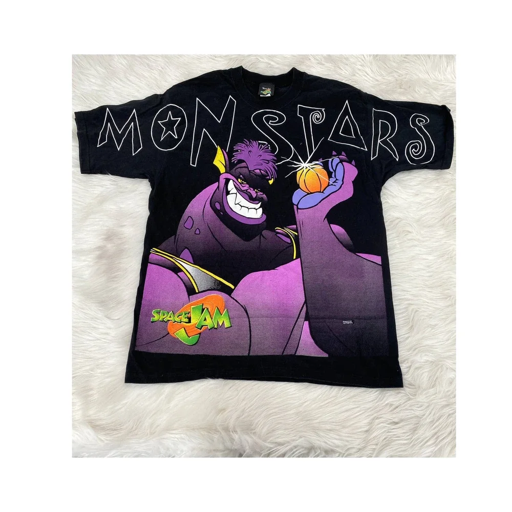 VTG Space Jam Vintage 1996 Monstars Movie Promo T-shirt Sz L FREEZE NY